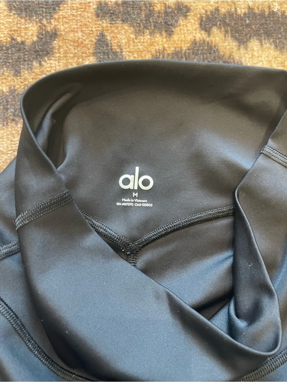 Alo High-Waist Black Leggings w/ ankle slit